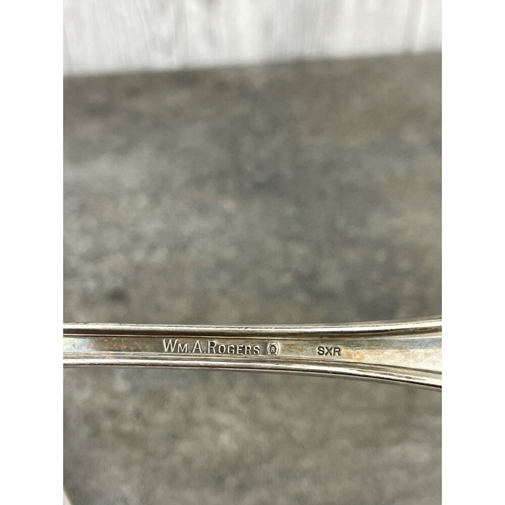 VTG WM A Rodgers 1910 Abington Pattern Serving Spoons Silver Plate Set of 2 - Picture 4 of 5